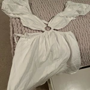 white cutout dress